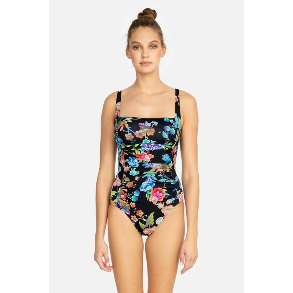 Johnny Was Dreamer Bandeau Floral 1 Piece Swimsuit